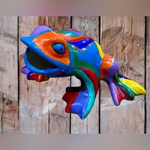 Mexican Talavera Ceramic Frog – Hand-Painted Colorful Pottery